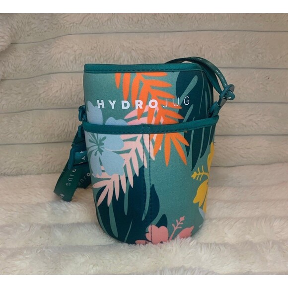 HydroJug Thermal Water Bottle Carrier with Strap Floral Print Insulated Sleeve - Picture 1 of 4